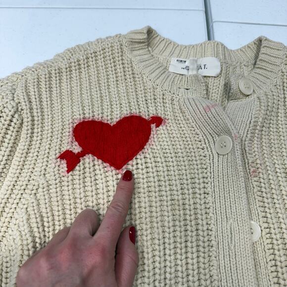 The Great. Collegiate Cardigan. Neck sweater heart patchwork size 4-6 - Picture 9 of 11
